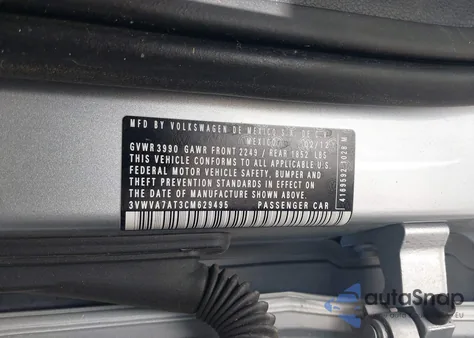 2012 Volkswagen Beetle Turbo z USA, uszkodzony, nr VIN 3VWVA7AT3CM629495